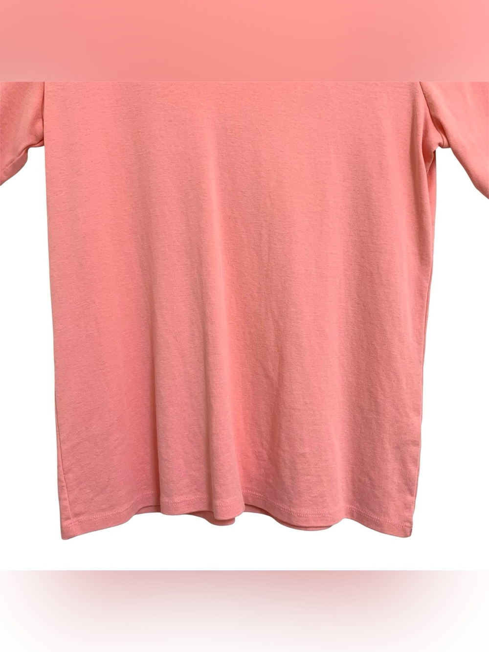 J. Jill Pima Cotton V-Neck Elbow Sleeve Straight Hem Pink Tee Shirt Sz L Casual - Picture 4 of 11